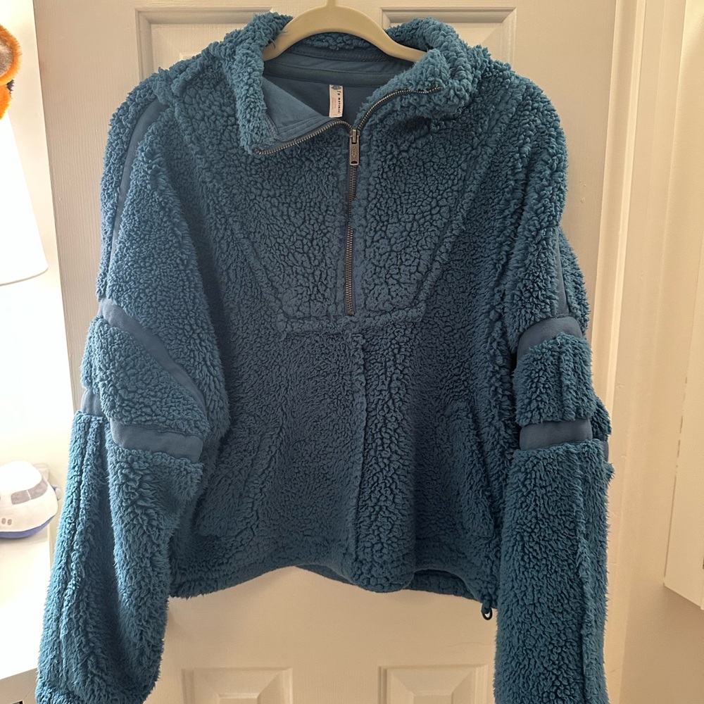 Free People Blue Fleece Sweater
